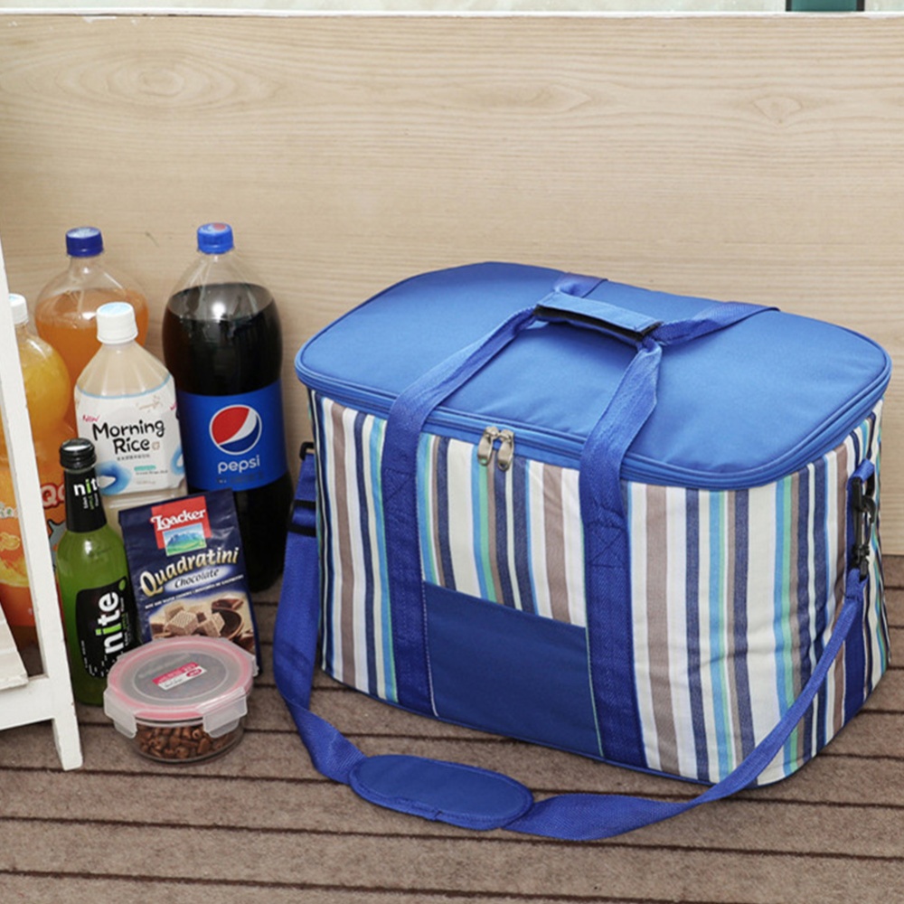 34l Large Capacity Lunch Bag Waterproof Thermal Cooler Insulated Portable Picnic Ice Hot blue - Image 2