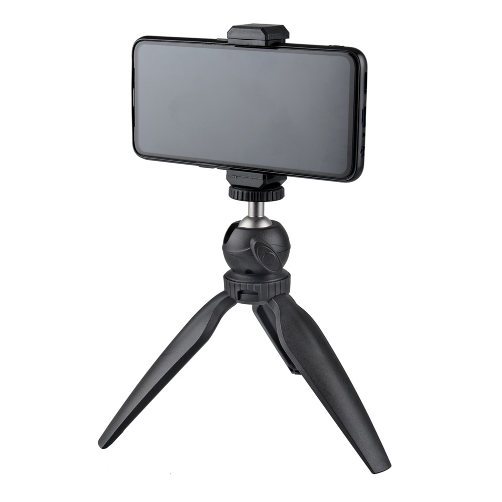 Mobile Bracket Desktop Mini Folding Multi-function Adjustable Tripod Plastic VLOG black - Image 3