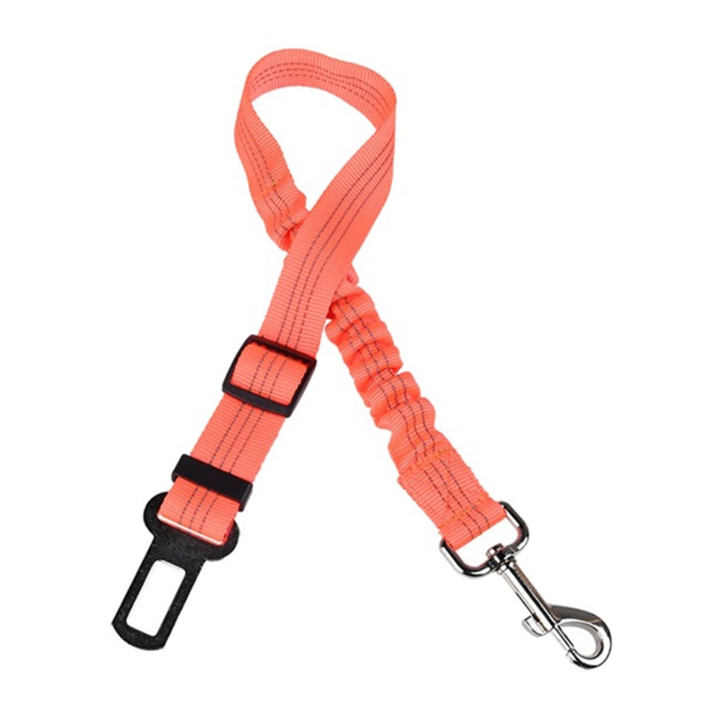 Elastic Reflective Safety Rope Traction Belt for Pet Dogs Supplies Car Seat Orange - Image 3