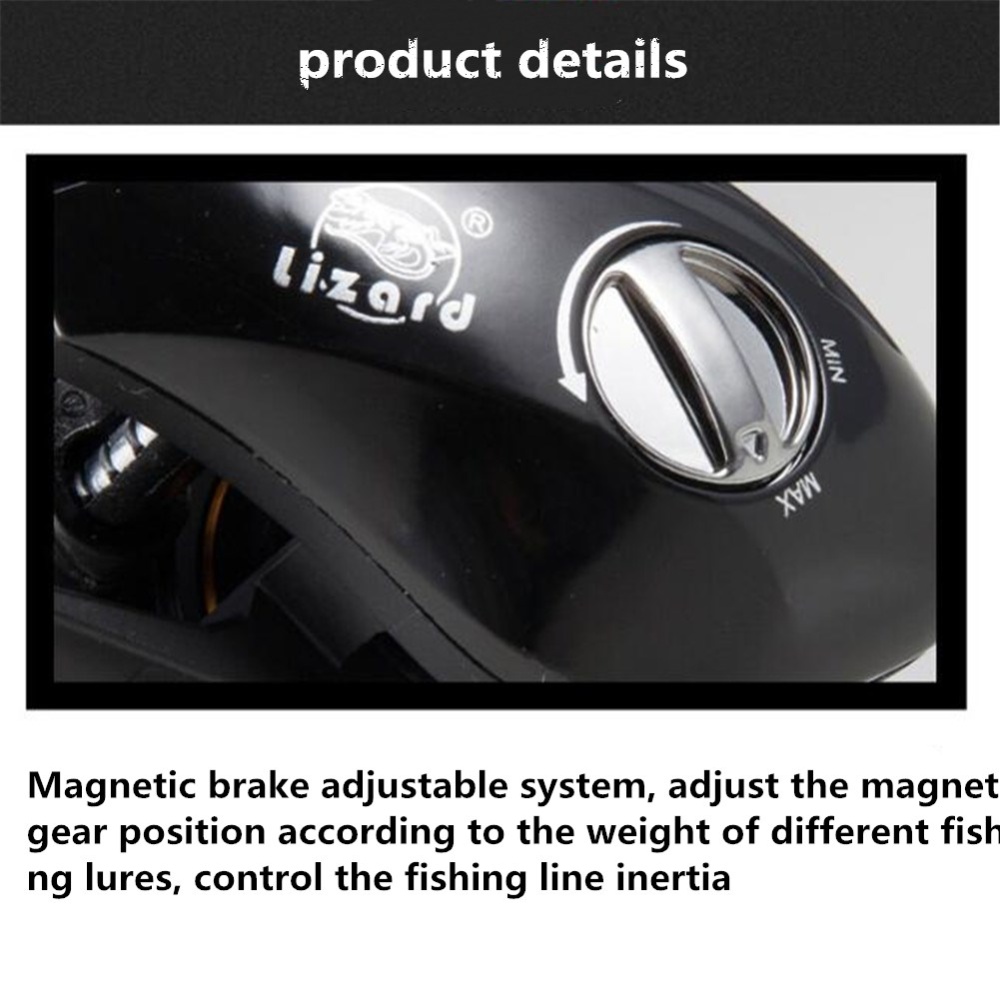 12+1BB Baitcasting Reel 6.3:1 Fish Fishline Wheel Magnetic Brake Anti-explosion Fishing Matte black_Left hand - Image 2