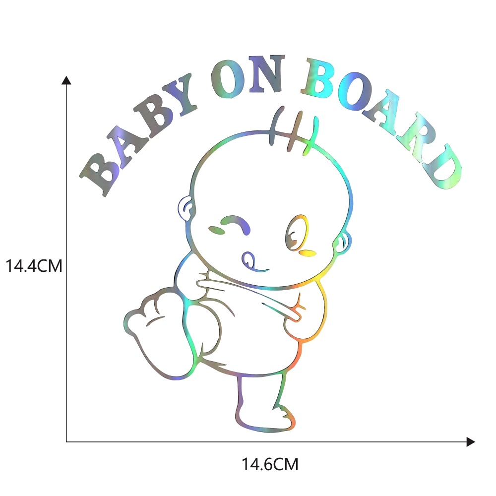 3D Baby on Board Car Decoration Sticker Warning Scratch Cover Cute Photo Color - Image 3