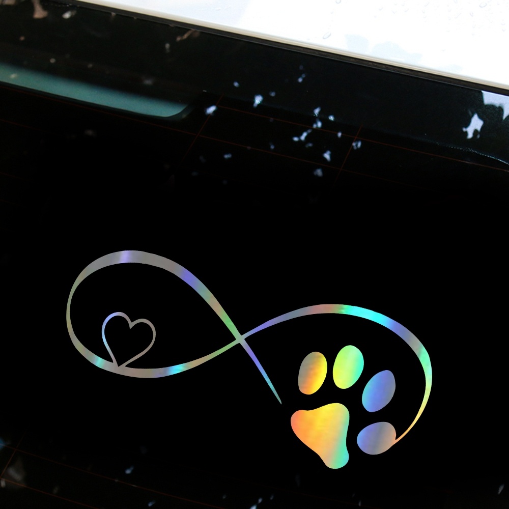 3D Funny Window Bumper Sticker Cute Cat Paw Print Dog Vinyl Car Decoration Photo Color - Image 3