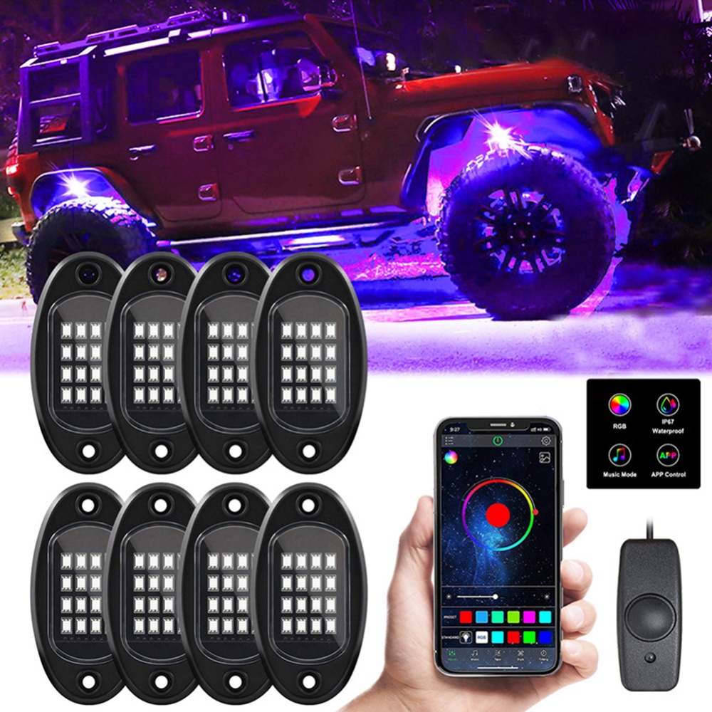 High Brightness Multifunction Car Led Rock Lights Kit Multi-color Chassis Atmosphere Light Music Rhythm For Atv Rzr Utv Suv 6 in 1 - Image 3