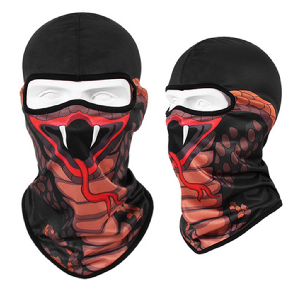 Animal Print Full Face Mask Quick-drying Breathable Single-hole Headgear Cobra_Single-hole - Image 2