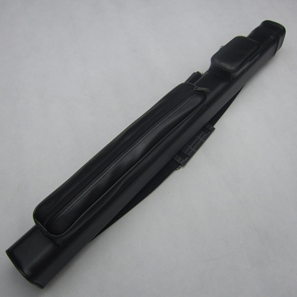 1/2 2X2 Leather Hole Hard Tube Pool Cue Billiard Stick Carry Case Protect Black - Image 3