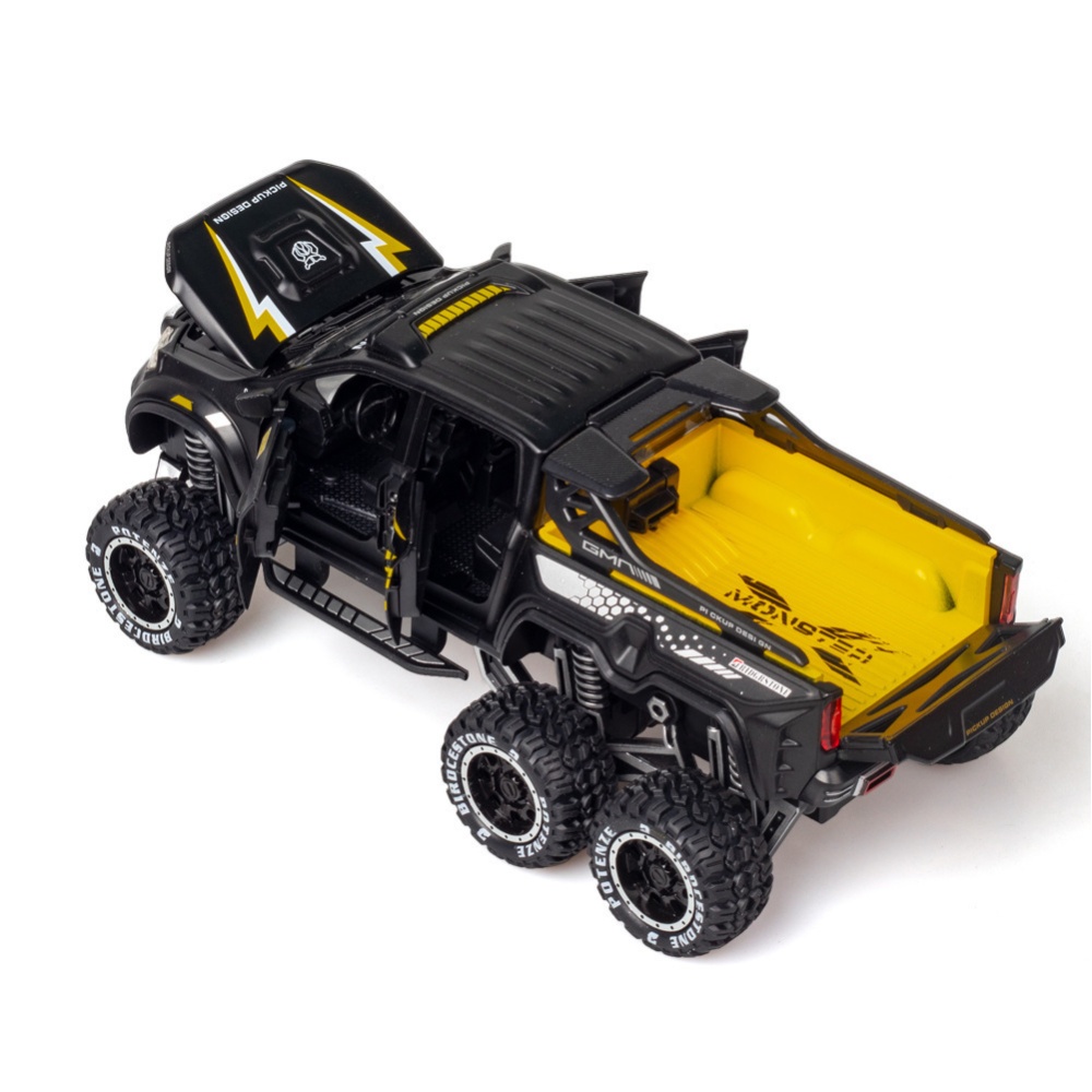 6X6 Alloy Pull Back Car Model Toys Simulation Off-road Vehicle Ornaments Children Blue - Image 3