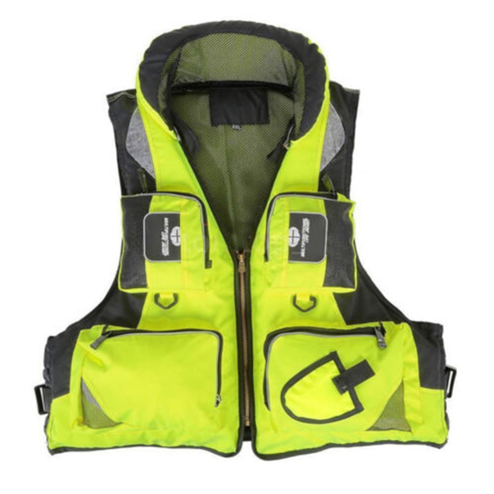 Adjustable Adult Safety Life Jacket Survival Vest for Swimming Boating Fishing Fluorescent green_XL - Image 2