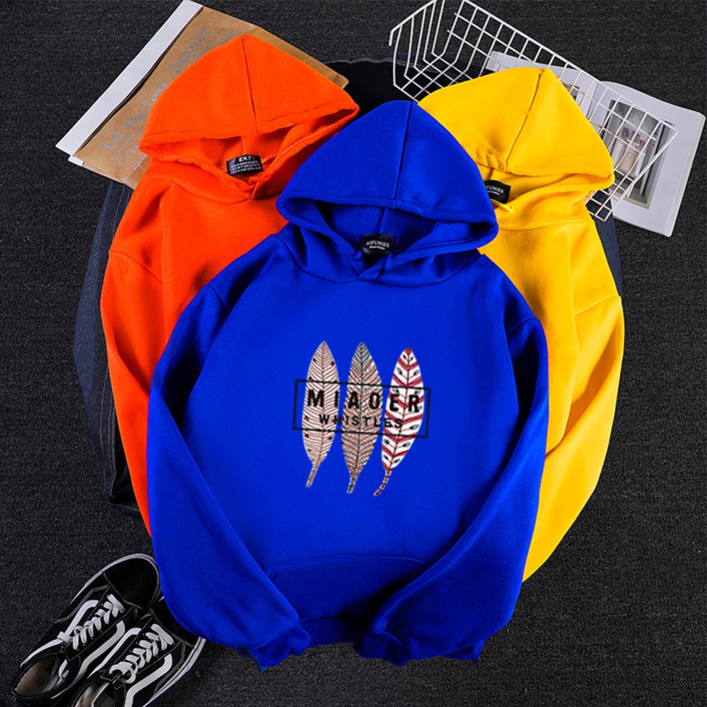 Men Women Hoodies Oversize Sweatshirt Loose Thicken Velvet Autumn Winter Pullover Blue_L - Image 3