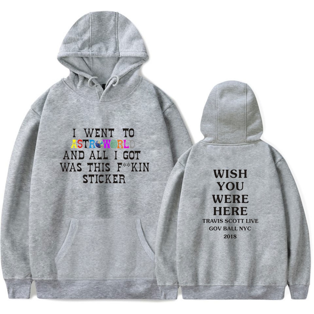 Travis Scotts ASTROWORLD Long Sleeve Printing Hoodie Casual Loose Tops Hooded Sweater A black_M - Image 3