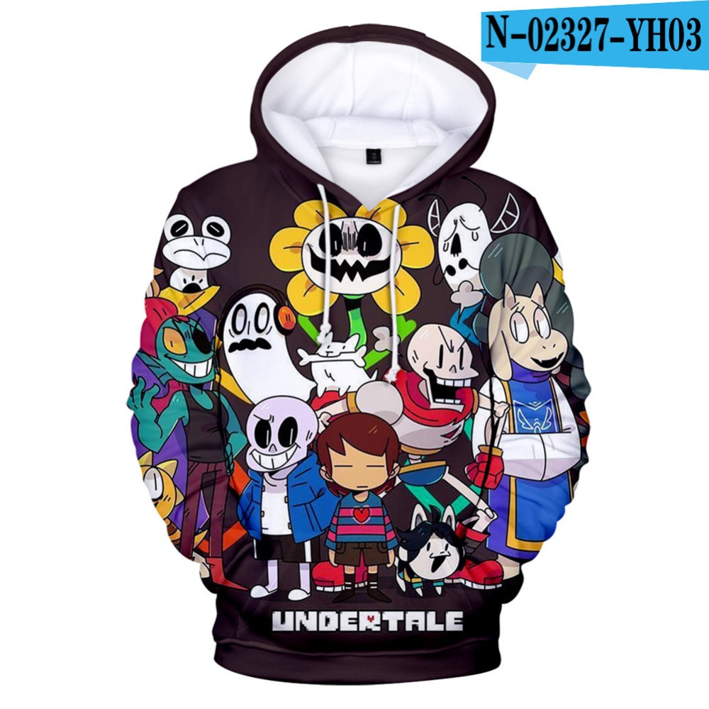 Men Women Undertale Series 3D Digital Printing Hooded Sweatshirts C_XL - Image 3