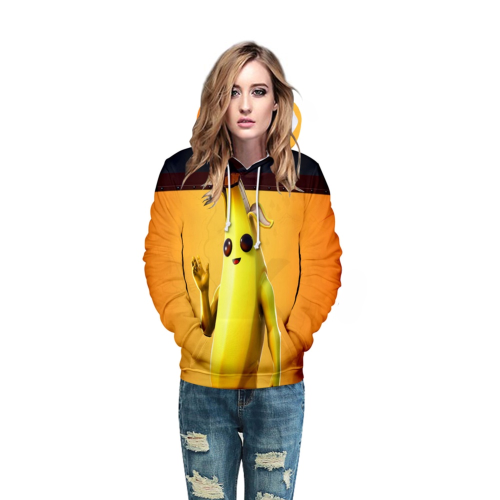 Men Women Couple Vivid Color Cartoon Banana 3D Printing Casual Hoodies B style_S - Image 2