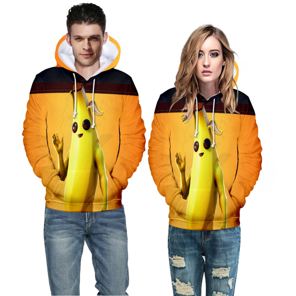 Men Women Couple Vivid Color Cartoon Banana 3D Printing Casual Hoodies B style_S - Image 3