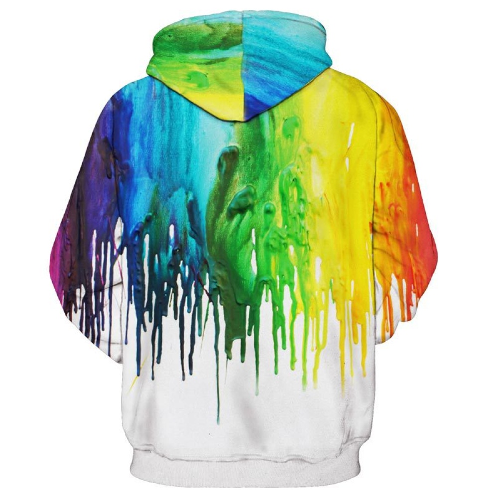 Men/Women 3D Print Hoodie Fashionable Colorful Oil Paint Design Hooded Pullover Top paint_XXXL - Image 3