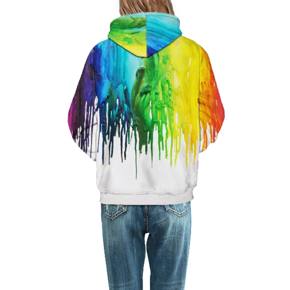 Men/Women 3D Print Hoodie Fashionable Colorful Oil Paint Design Hooded Pullover Top paint_XXXL - Image 2