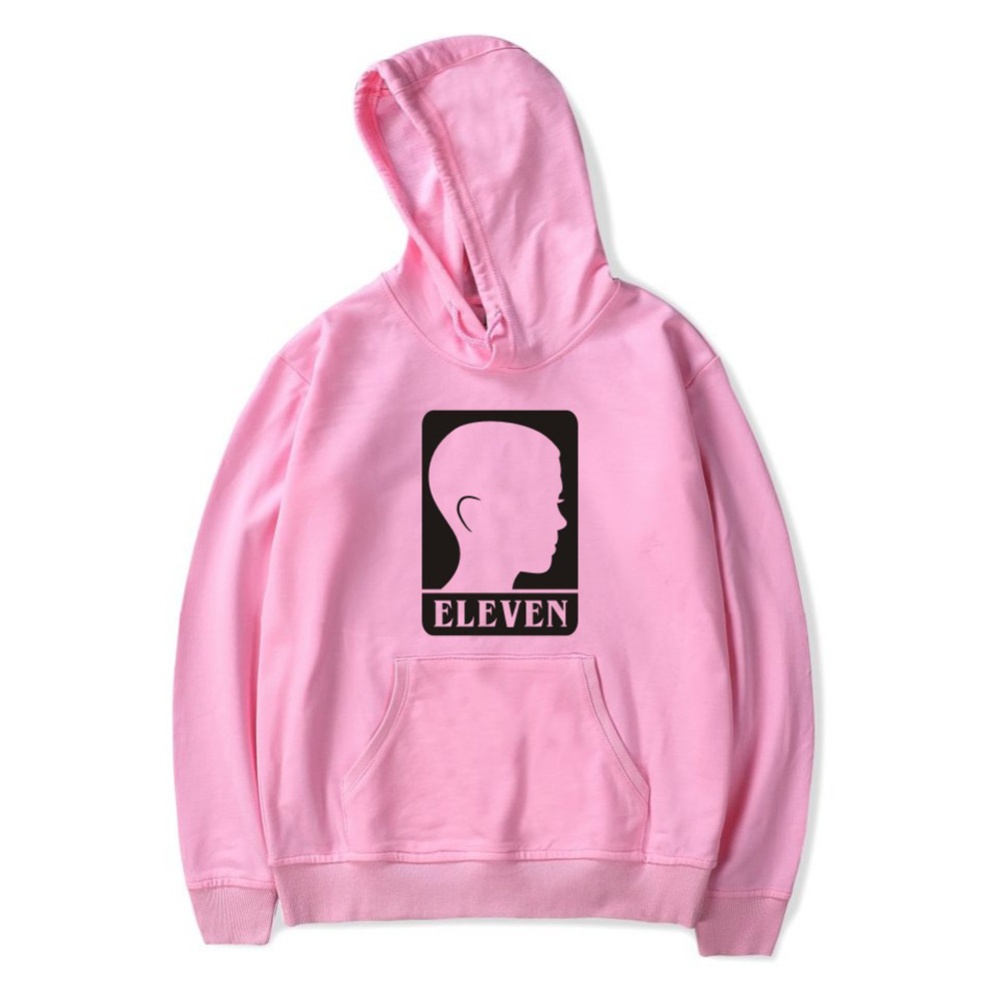 Men Fashion Stranger Things Printing Thickening Casual Pullover Hoodie Tops Pink-_XL