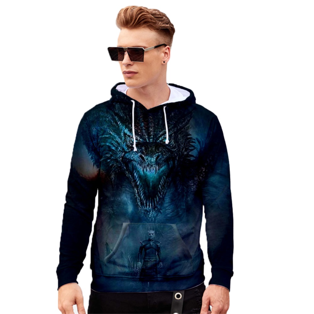 Men Women Stylish Cool Loose Game of Thrones 3D Printing Sweatshirt Hoodies Style E_XL - Image 3