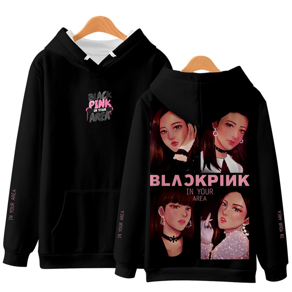 Men Women Blackpink Girls 3D Digital Printing Fashion Casual Hoodie Long-Sleeve Pullover Tops with Hood Style A_M