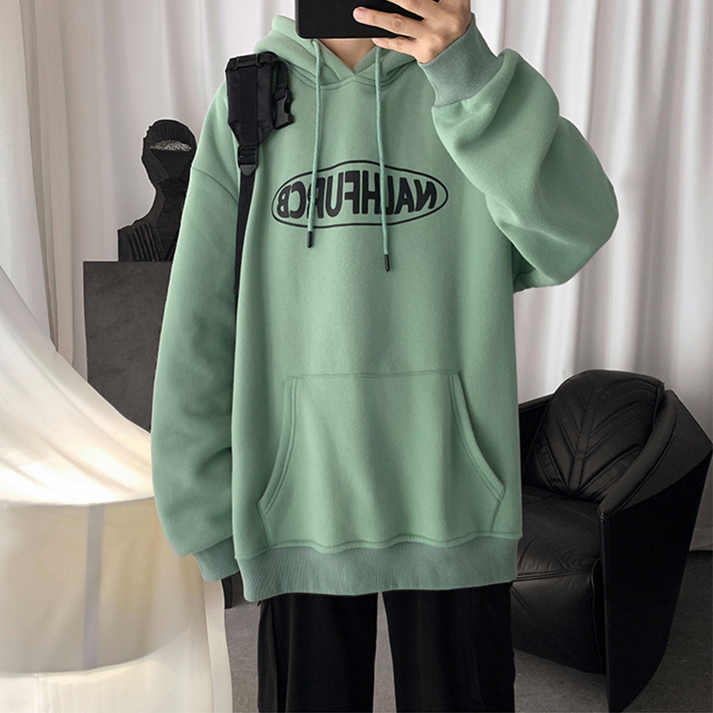 Men Women Spring Autumn Loose Letter Printing Hooded Sweatshirt Dark gray 372_M - Image 3