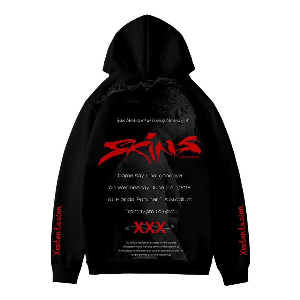 Rapper XXXTENTACION Korean Hoodie Hooded Long Sleeve Printing Tops C picture_L - Image 3