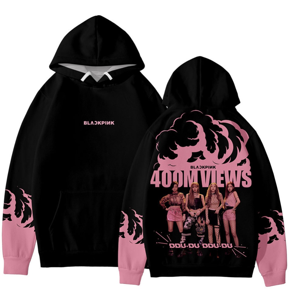 Men Women Blackpink Girls 3D Digital Printing Fashion Casual Hoodie Long-Sleeve Pullover Tops with Hood Style B_XXL