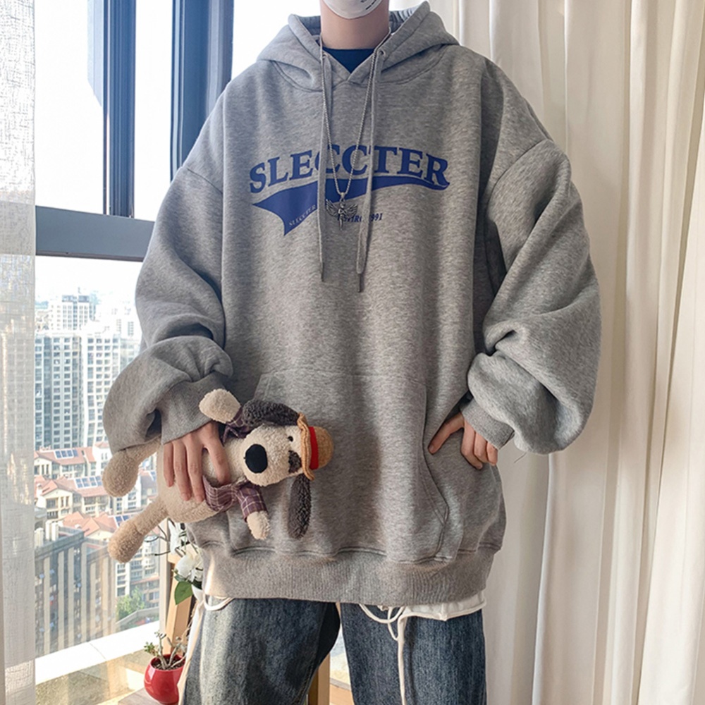 Men Women Hoodie Sweatshirt Letter Printing Fashion Loose Pullover Casual Tops Light gray_XXXL