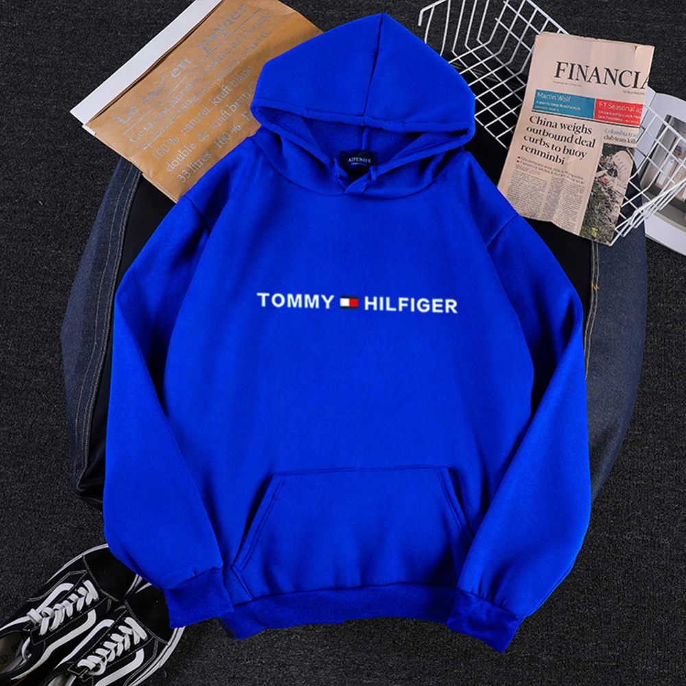 Men Women Hoodie Sweatshirt Printing Letters Thicken Velvet Loose Fashion Pullover Orange_XXL - Image 2