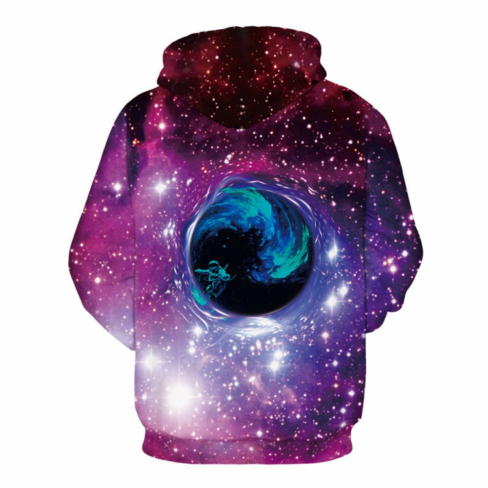 Men/Women 3D Print Outer Space Swirl Hoodie Fashionable Starry Hooded Pullover Top Purple swirl_XXXL - Image 3