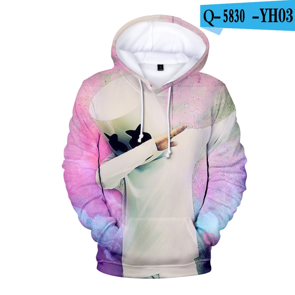 Men Women DJ Marshmello 3D Print Small Happy Face Balloon Long Sleeve Sport Hoodies Sweatshirt P style_S - Image 3