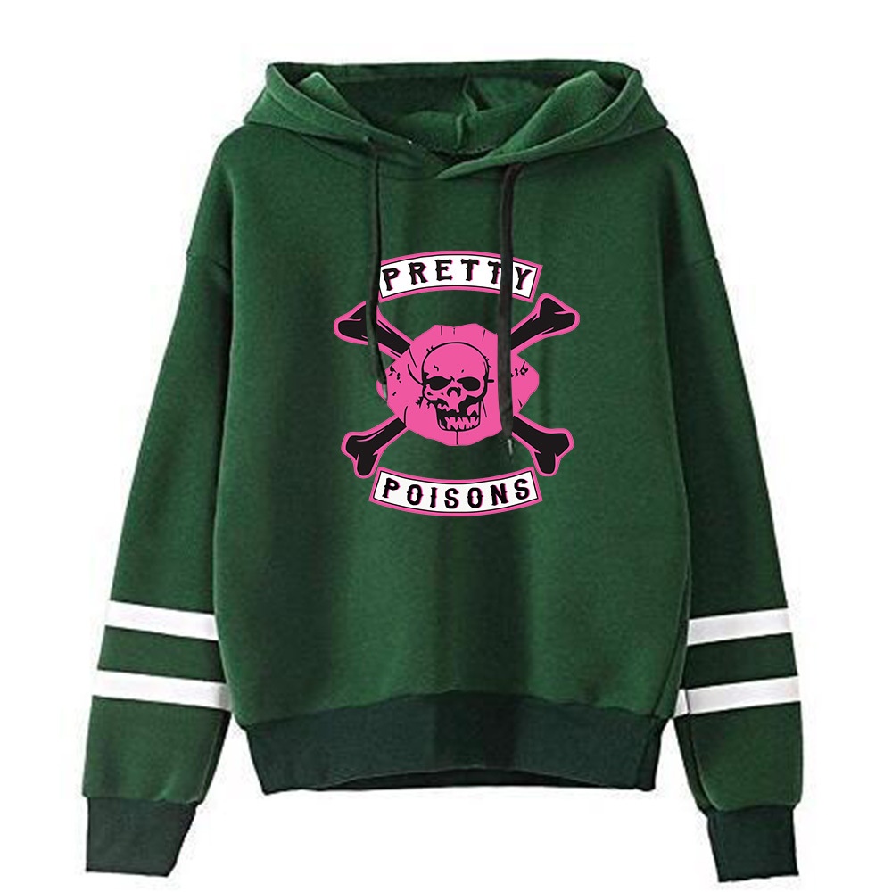 Men Women American Drama Riverdale Fleece Lined Thickening Hooded Sweater Tops Green D_XL - Image 2