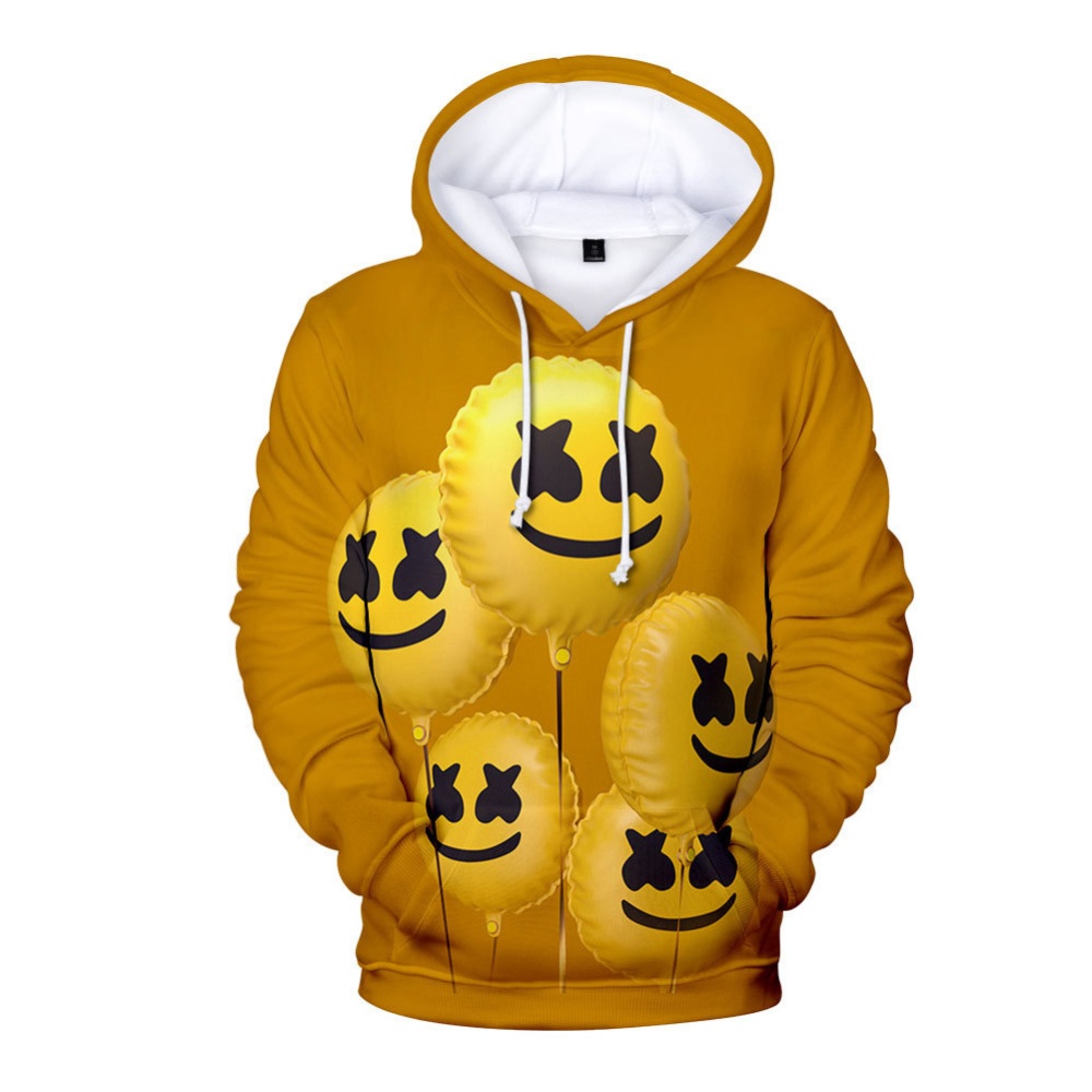 Men Women DJ Marshmello 3D Print Small Happy Face Balloon Long Sleeve Sport Hoodies Sweatshirt B style_XL - Image 3