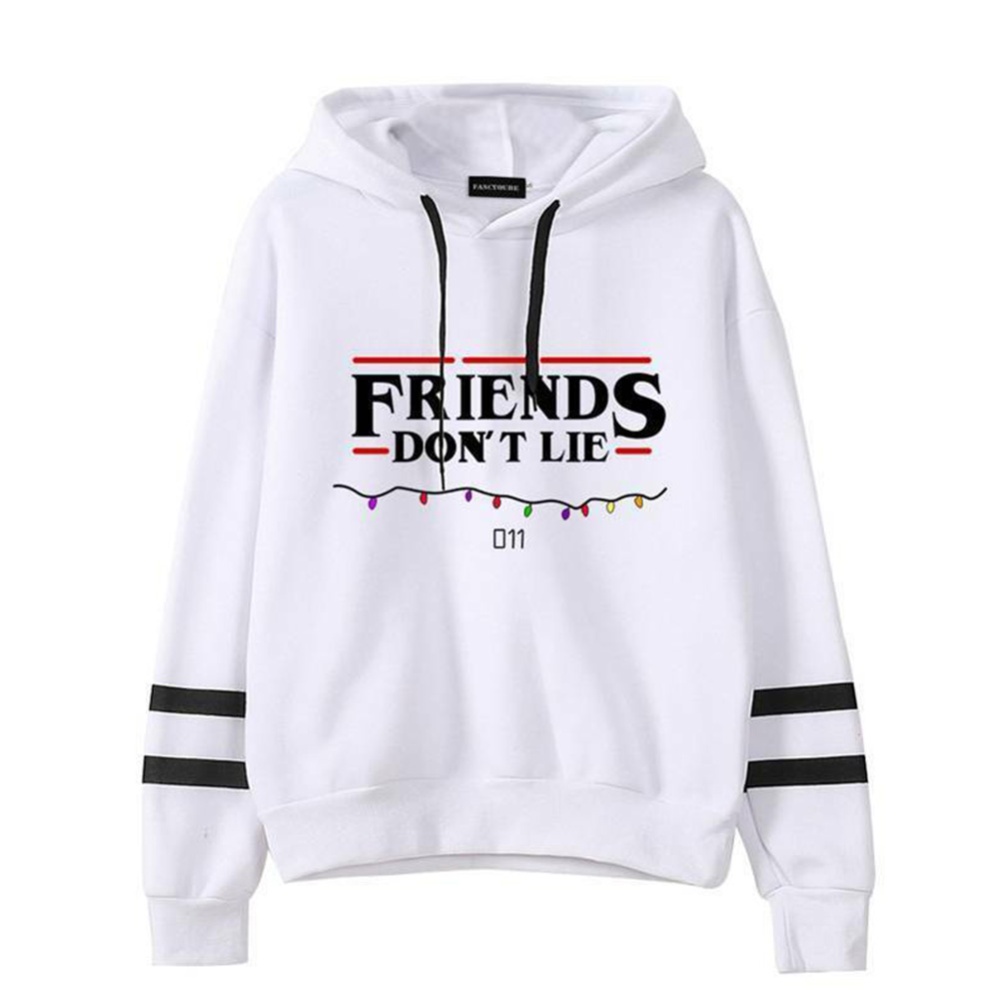 Women Men Autumn Winter American Drama FRIENDS Long Sleeve Print Hoodie Tops white_L - Image 3