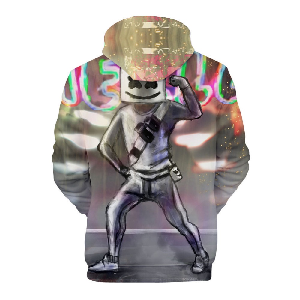 Men Women DJ Marshmello Fans 3D Print Small Logo Long Sleeve Sport Hoodies Sweatshirt I style_M - Image 3