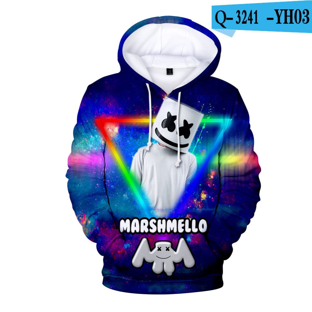 Men Women Long Sleeve Small Happy Face DJ Marshmello 3D Print Casual Hoodies Sweatshirt O style_S - Image 3