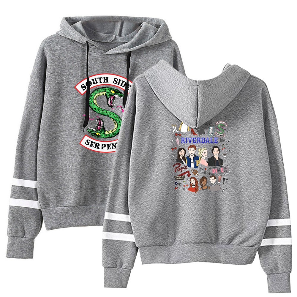 Men Women American Drama Riverdale Fleece Lined Thickening Hooded Sweater White E_XXL - Image 3