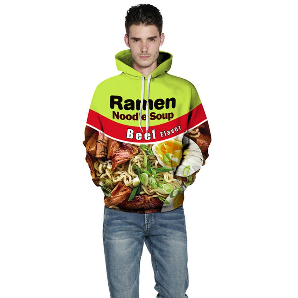 Men Vivid Color Hand-pulled Noodles 3D Printing Warm Hoodies QZ-007_M - Image 2