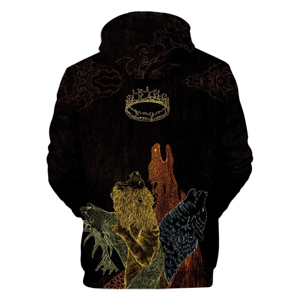 Men Women Stylish Cool Loose Game of Thrones 3D Printing Sweatshirt Hoodies Style I_XL - Image 2