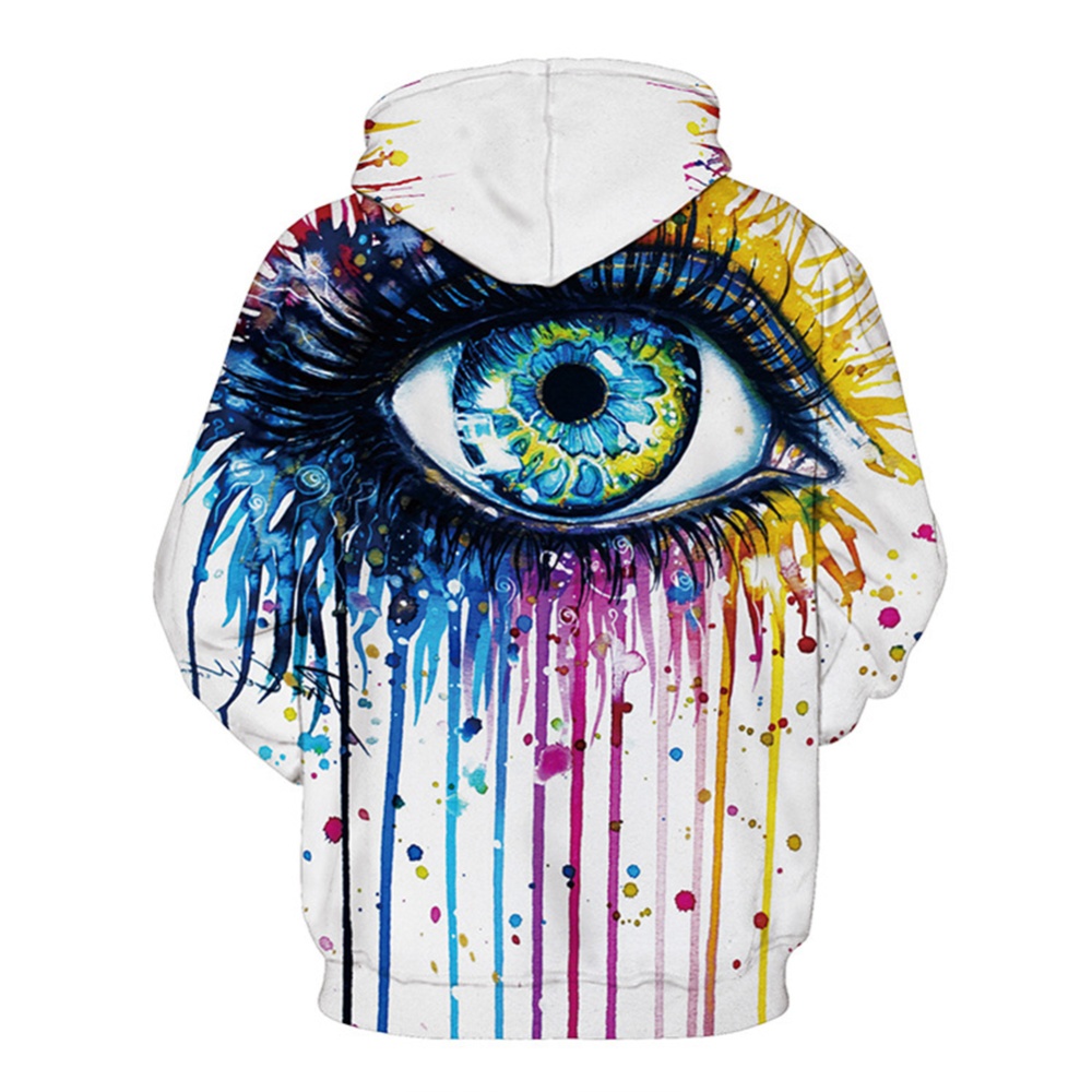 Universal 3D Graffiti Large Eye Printing Hooded Sweatshirt Photo Color_XXL - Image 2