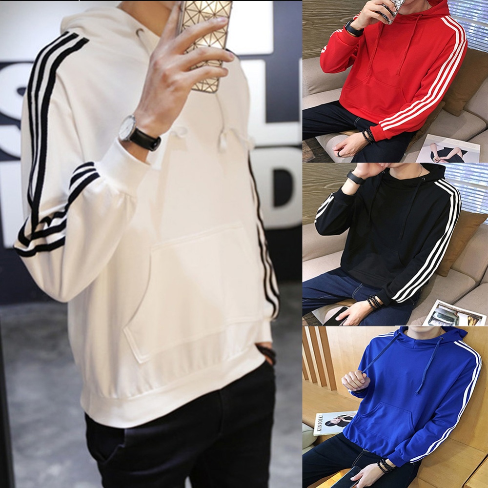 Men Women Fleece Lined Autumn Winter Sportswear 3 Fringes Long Sleeve Casual Jacket red_L - Image 3