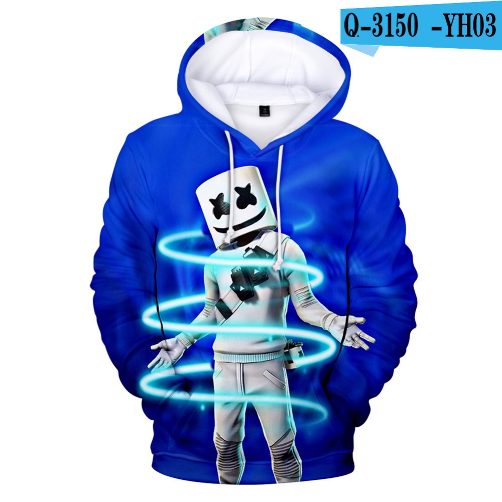 Men Women DJ Marshmello 3D Print Small Happy Face Long Sleeve Sport Hoodies Sweatshirt Q-3151-YH03 H style_3XL - Image 3