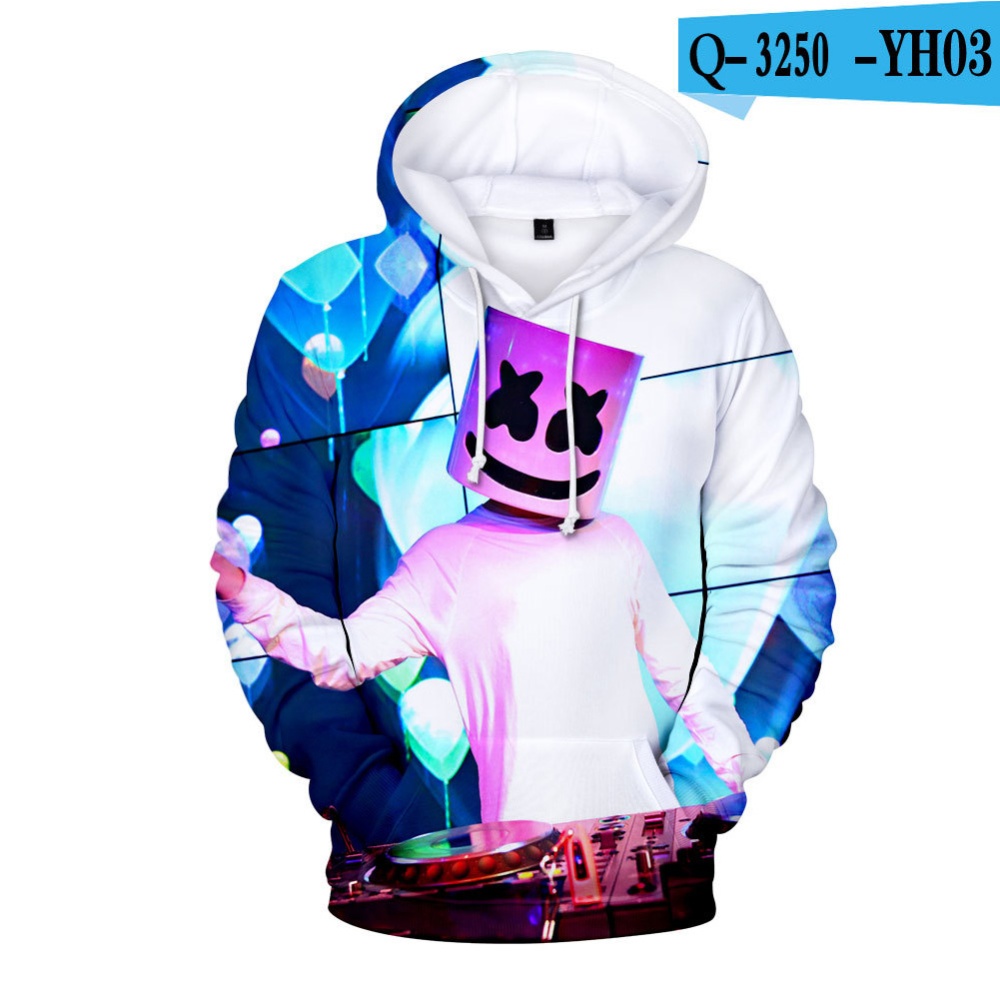 Men Women DJ Marshmello 3D Print Small Happy Face Long Sleeve Sport Hoodies Sweatshirt Q-3151-YH03 H style_3XL - Image 2