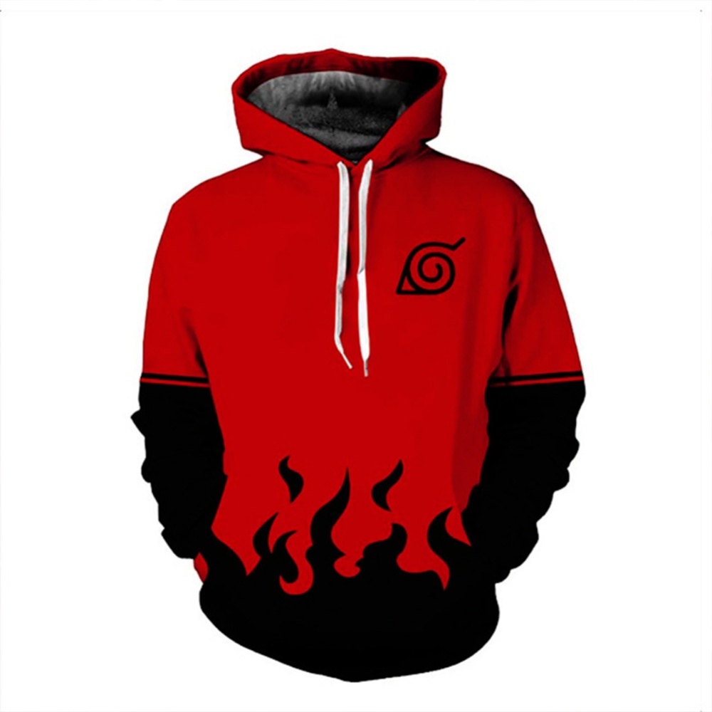 Men Women 3D Printing Casual Hooded Sweatshirt red_M