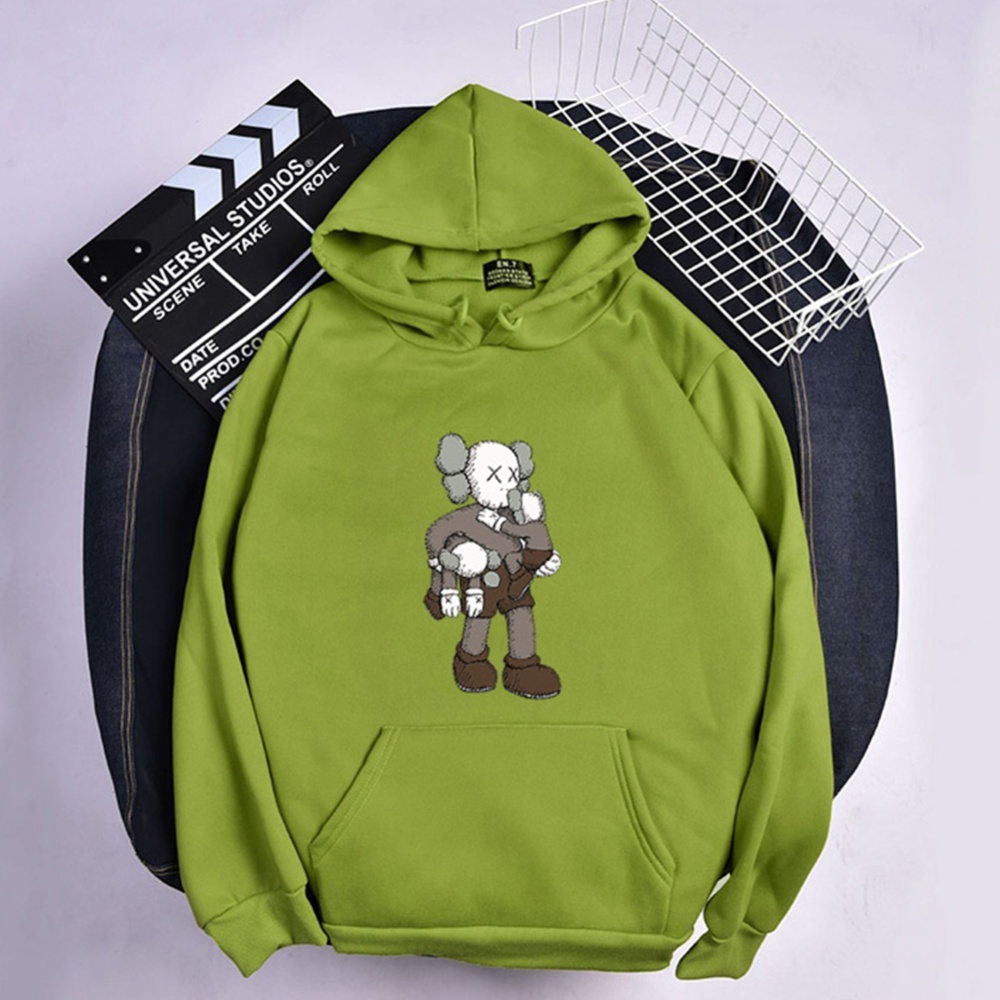 KAWS Men Women Hoodie Sweatshirt Climbing Doll Cartoon Thicken Autumn Winter Loose Pullover Purple_XL - Image 3