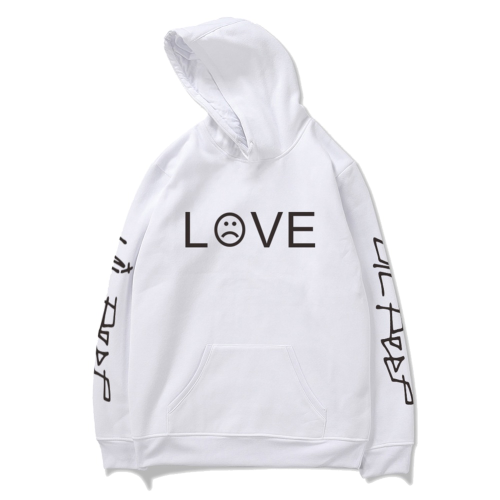 Men Women Lil Peep Loose Long Sleeve Hooded Sweatshirt A-5847-WY02-1 white_S - Image 2