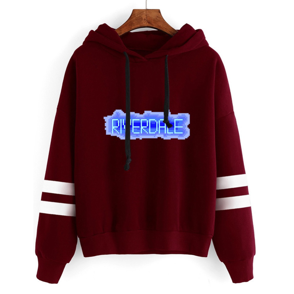 Men Women American Drama Riverdale Fleece Lined Thickening Hooded Sweater Wine red C_M - Image 2