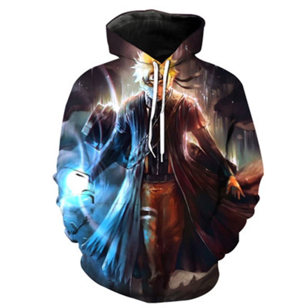 Women Men 3D Printing Cosplay Costume Hooded Jacket Pullover Gradient Naruto_M - Image 3