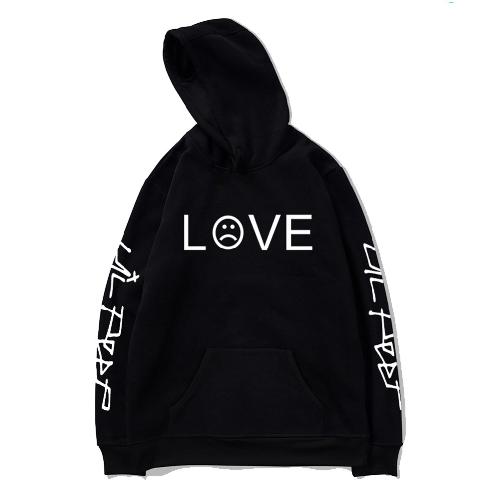 Men Women Lil Peep Loose Long Sleeve Hooded Sweatshirt A-5847-WY02-1 black_S - Image 3