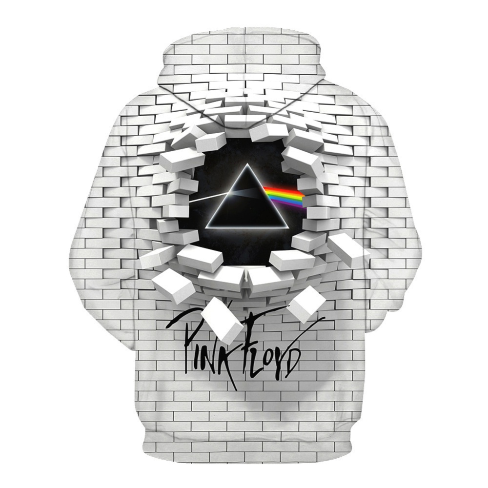 Pink Floyd 3D Digital Print Sweater for Men and Women Hooded white_L - Image 2