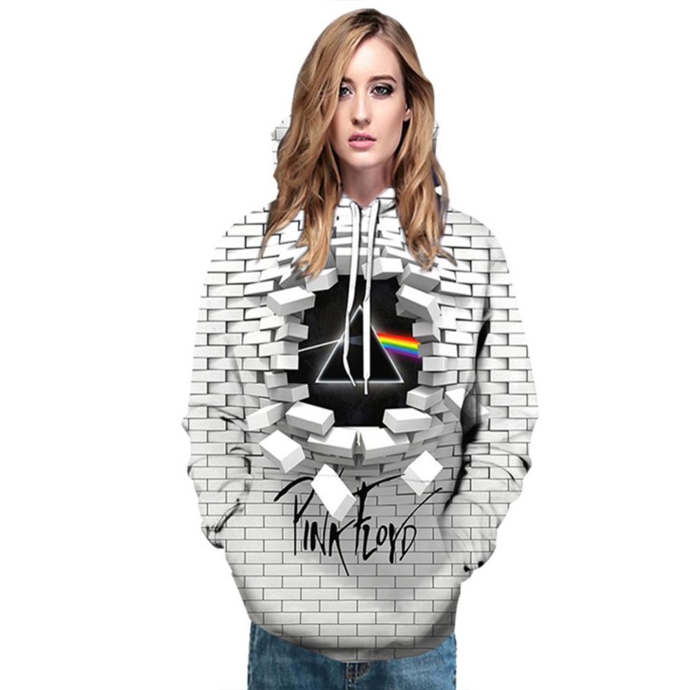 Pink Floyd 3D Digital Print Sweater for Men and Women Hooded white_L - Image 3