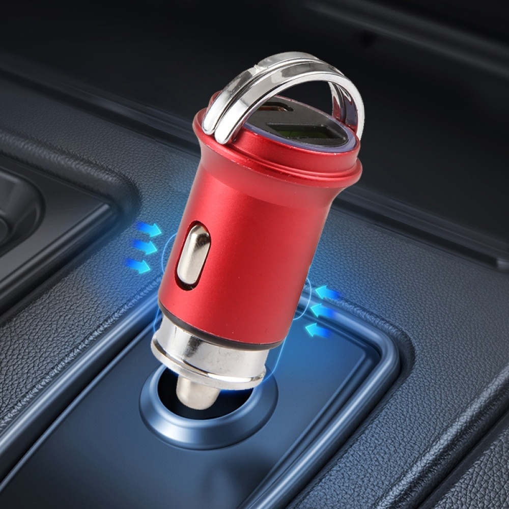 AR-CA08 12W 2A USB-C / Type-C + USB Ports Car Charger (Silver) - Image 3