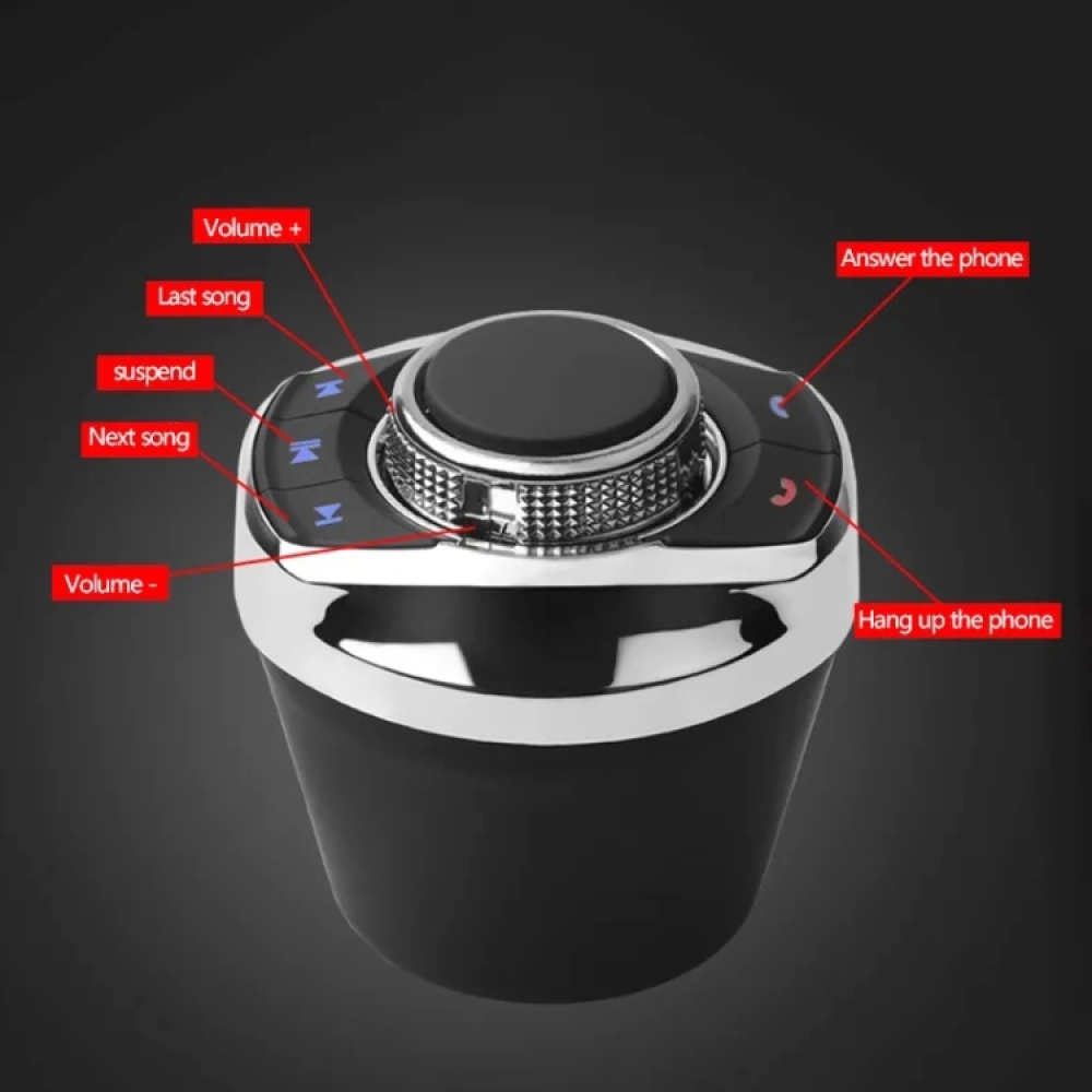 Multifunctional Car Cup Holder Wireless Knob Button Steering Wheel Button Remote Control with Light - Image 2